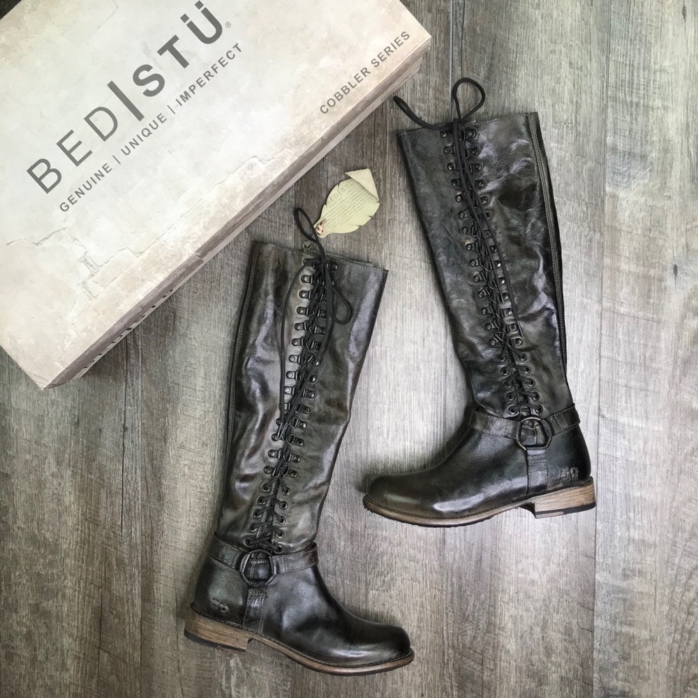 Bed Stu Tall Leather Corset Burnley Boots Size 8